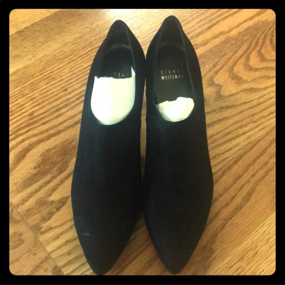 Stuart Weitzman black suede Homestretch booties